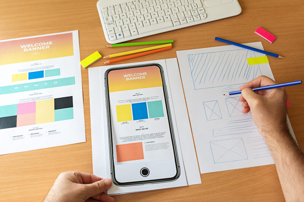 UX wireframe sketching