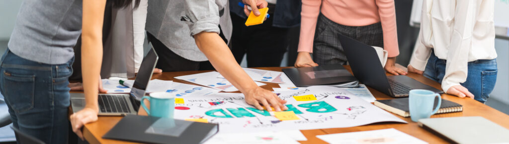 corporate planning on a table