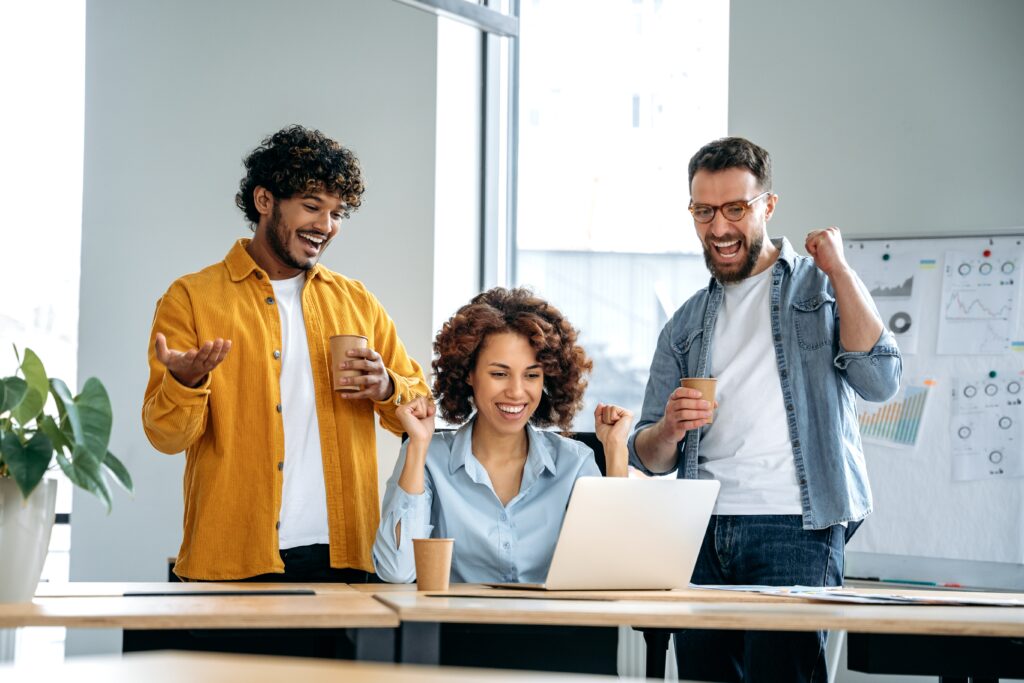 employees excited at work