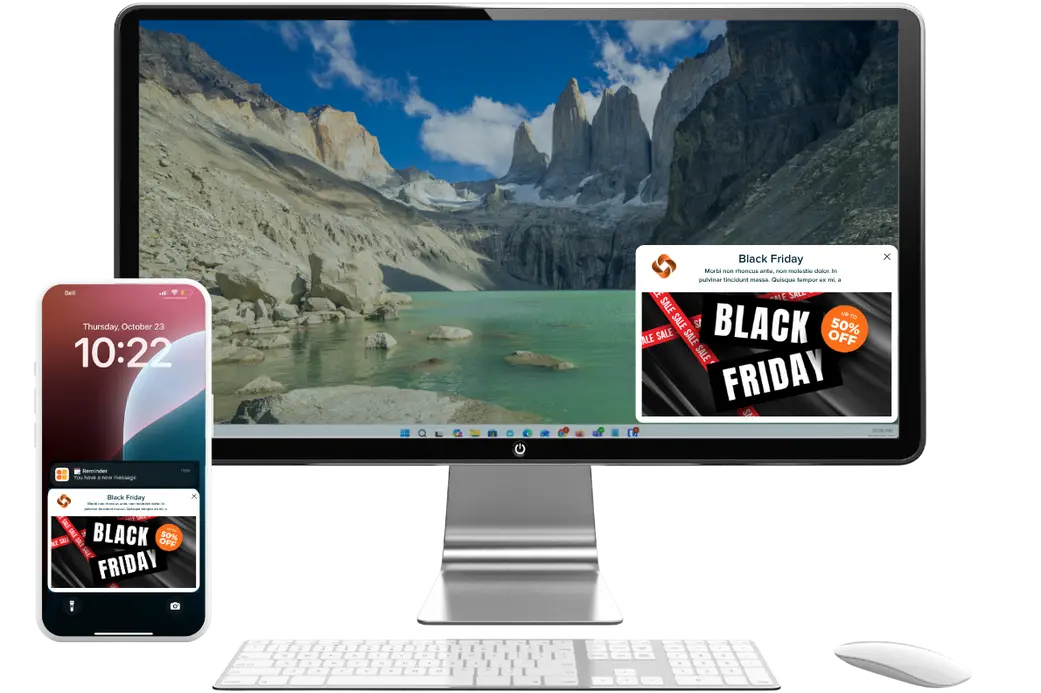 push ads on mobile and desktop